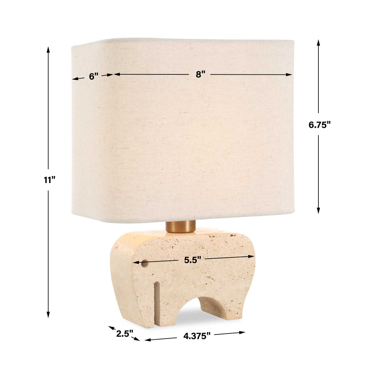 Tusk Brown Travertine Accent Lamp - Ornate Home