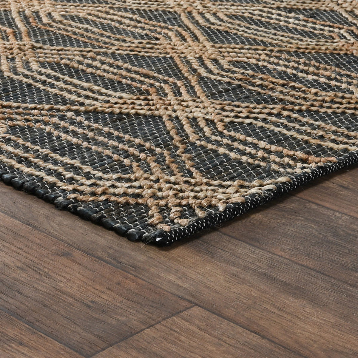 Tustin Blue Charcoal/Natural Rug - Ornate Home