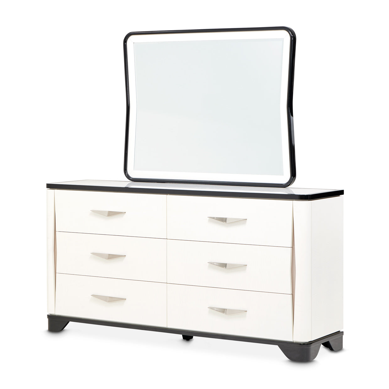Tuxedo Black Dresser & Mirror - Ornate Home