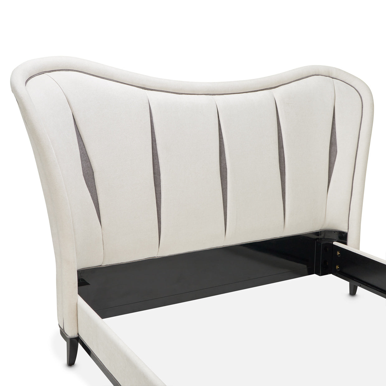 Tuxedo Black/Salt Eastern King Upholstered Bed - Ornate Home