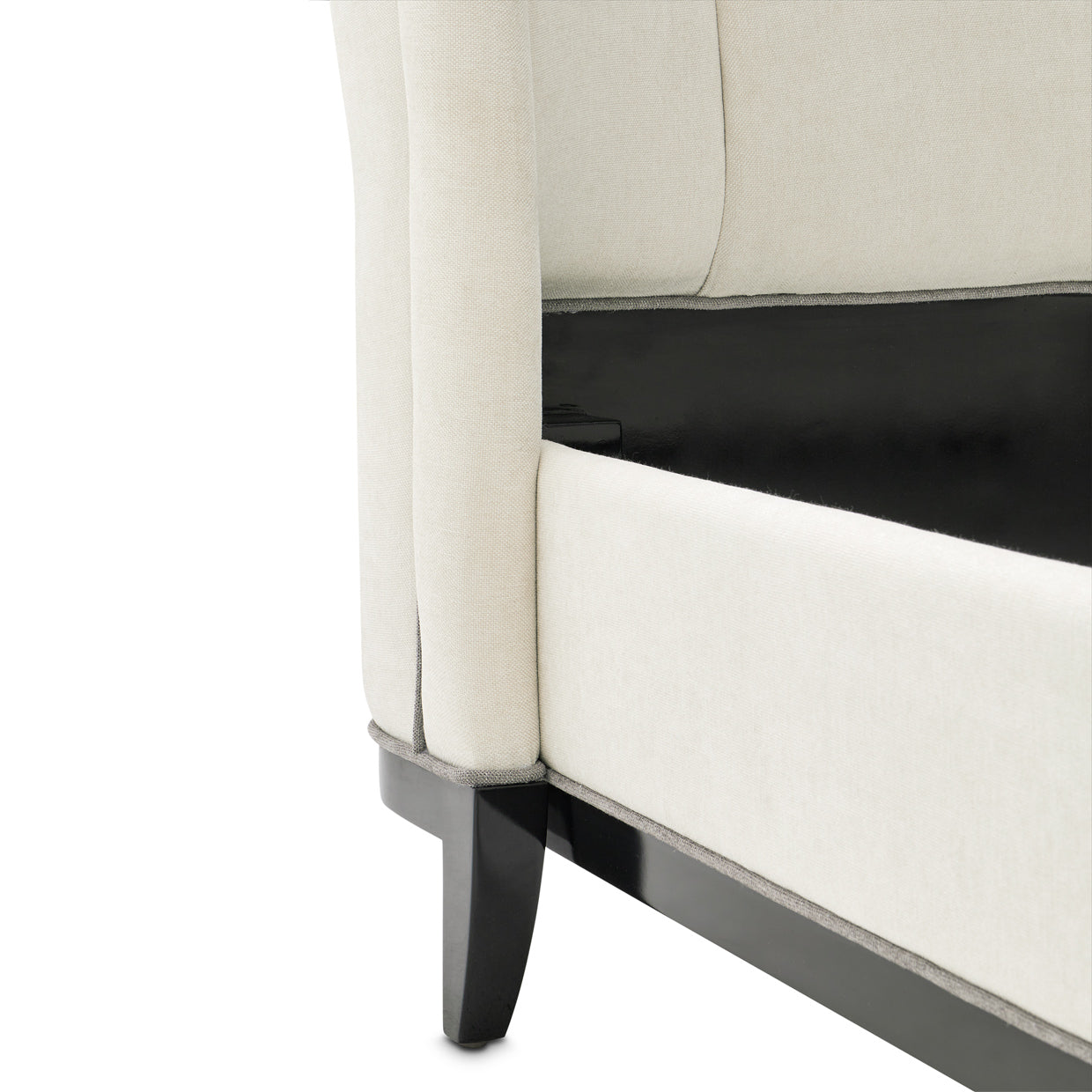 Tuxedo Black/Salt Eastern King Upholstered Bed - Ornate Home