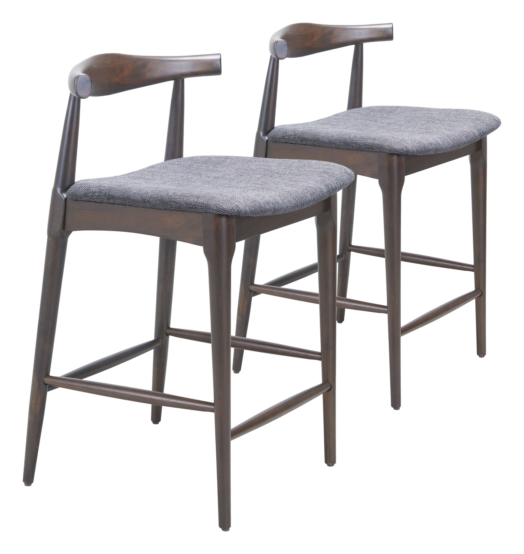 Tuzka Gray & Espresso Counter Stool (Set of 2) - Ornate Home