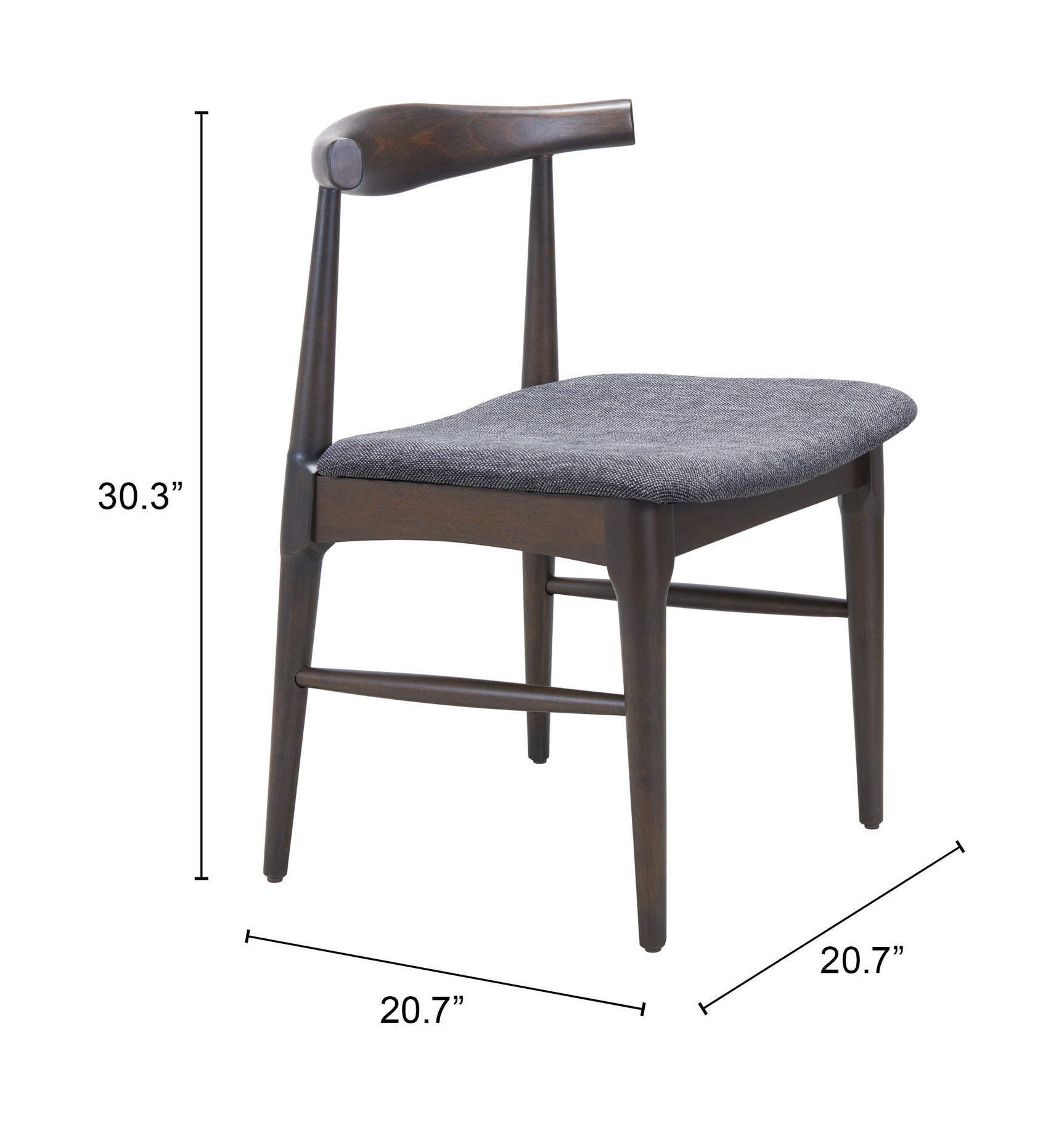 Tuzka Gray & Espresso Dining Chair (Set of 2) - Ornate Home