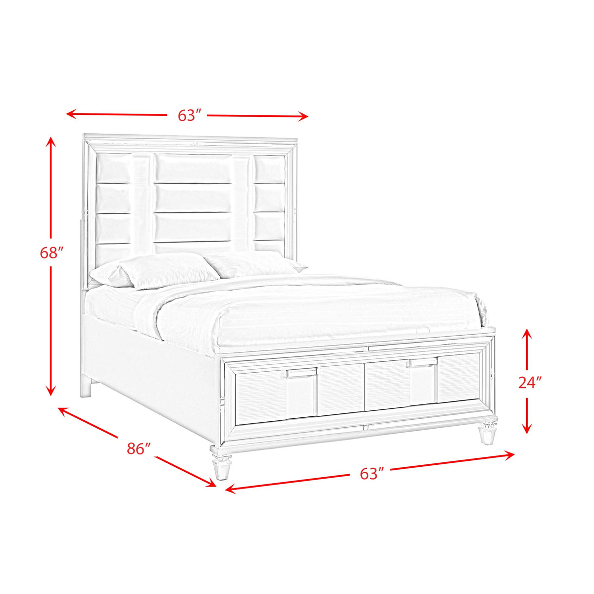 Twenty Nine White 4-Piece Queen Storage Bedroom Set - Ornate Home
