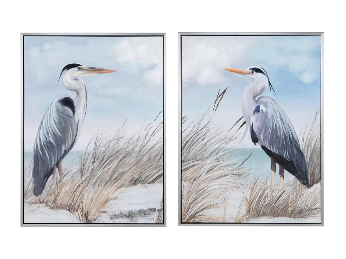 Twin Beaks Blue/White Canvas