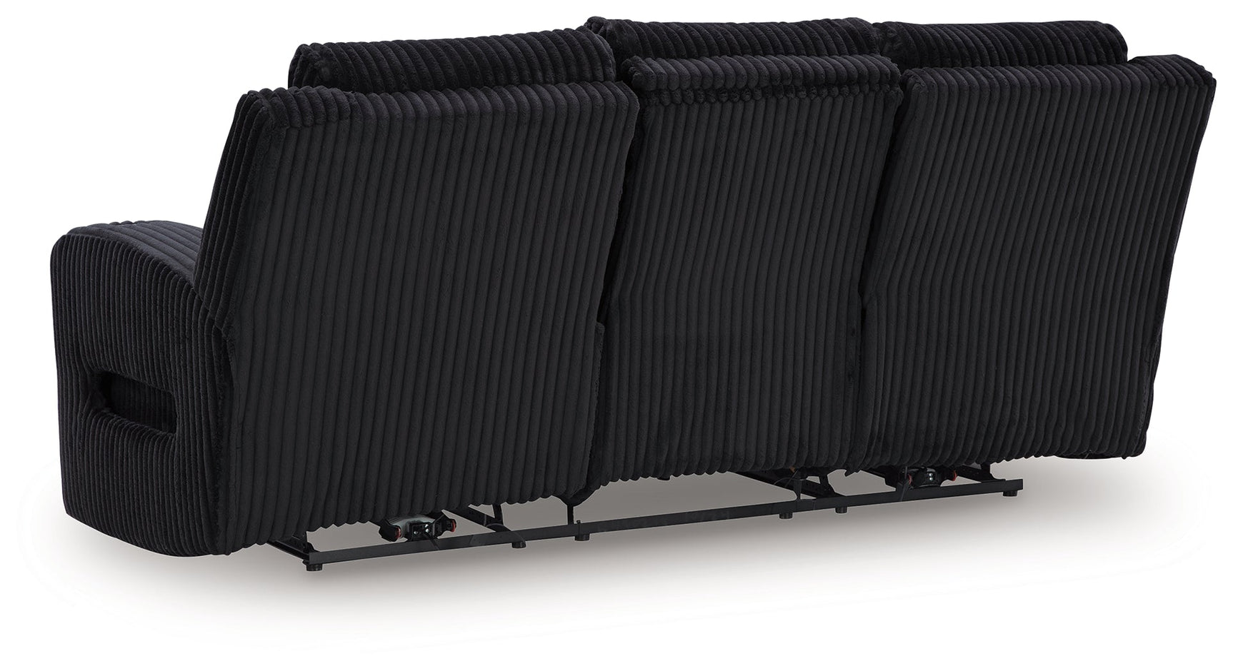 TwinBrooke Black-Dual Power Reclining Sofa - Ornate Home