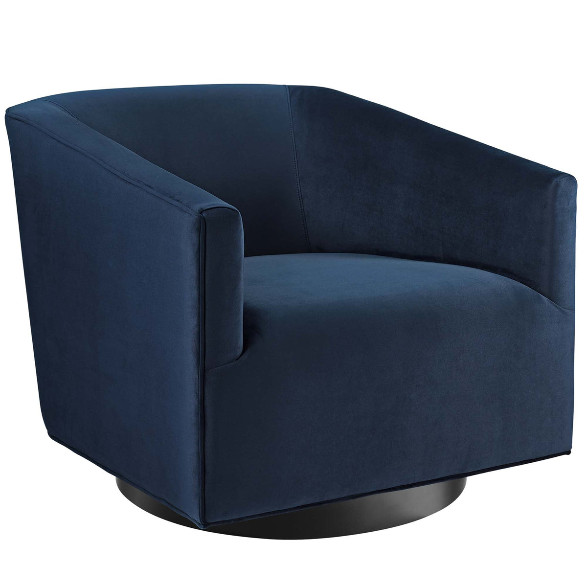 Twist Midnight Blue Performance Velvet Swivel Chair (Set of 2) - Ornate Home