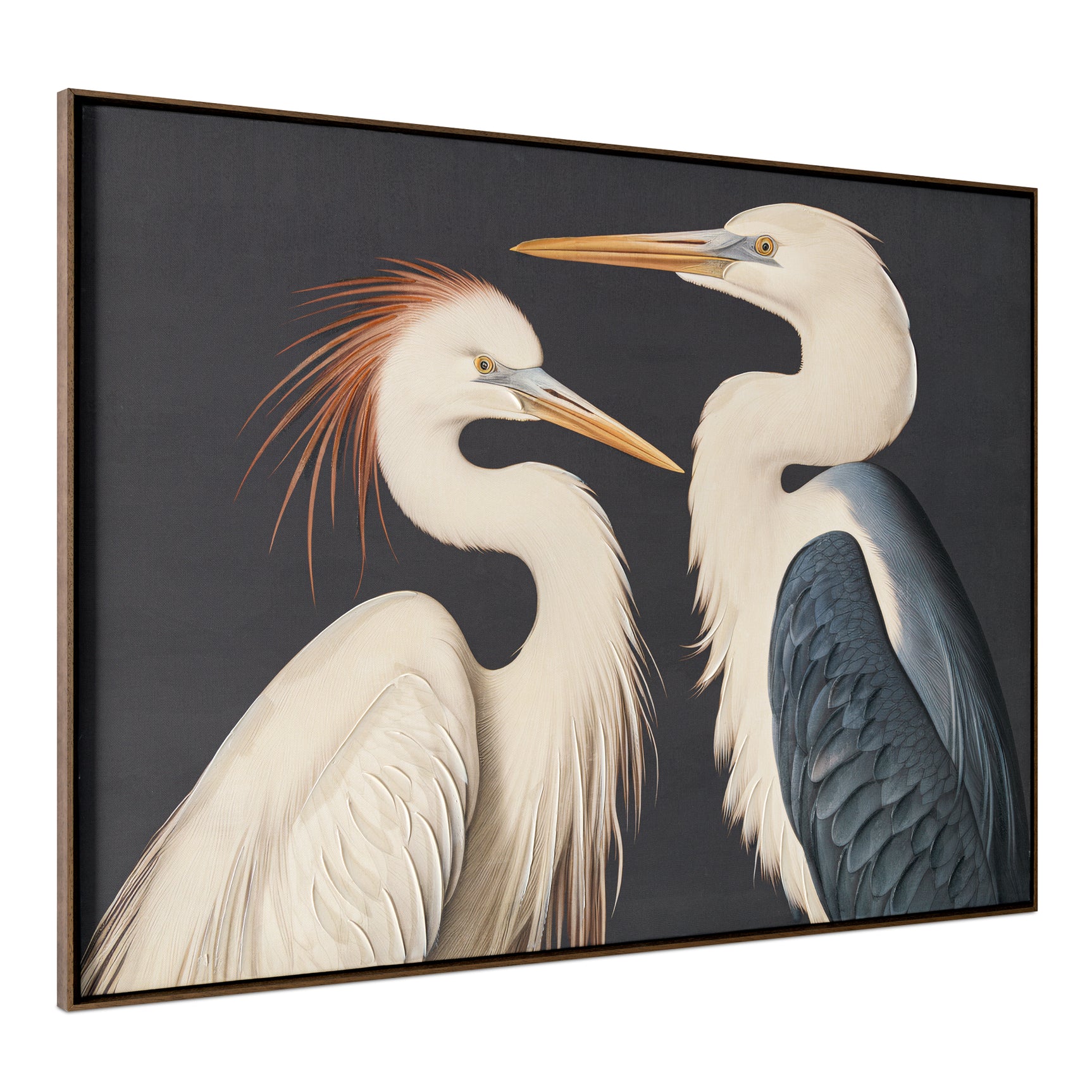 Two Multicolor Cranes Framed Painting - Ornate Home