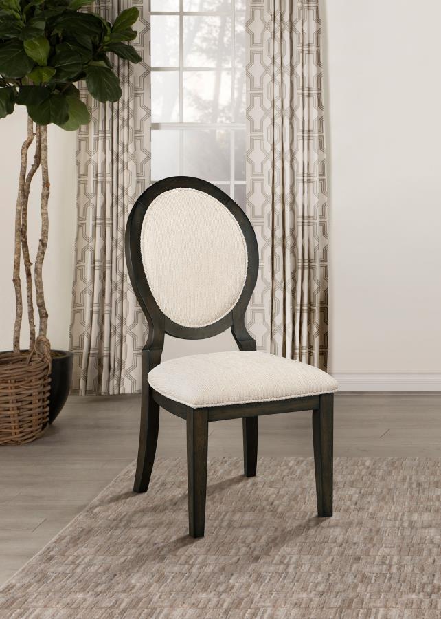 Twyla Cream / Dark Cocoa Side Chair (Set of 2) - Ornate Home