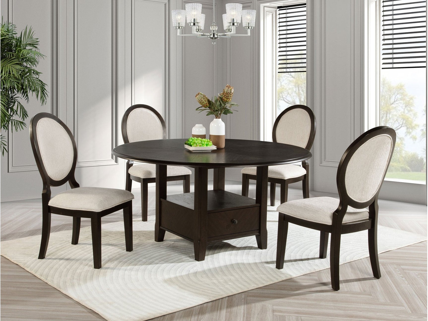 Twyla Dark Cocoa 5-piece Dining Room Set - Ornate Home