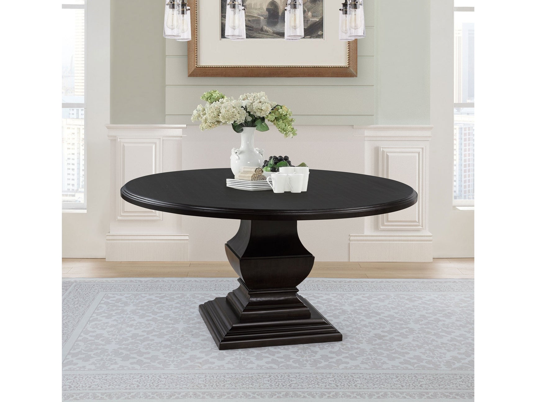 Twyla Dark Cocoa 60-inch Round Wood Dining Room Table - Ornate Home