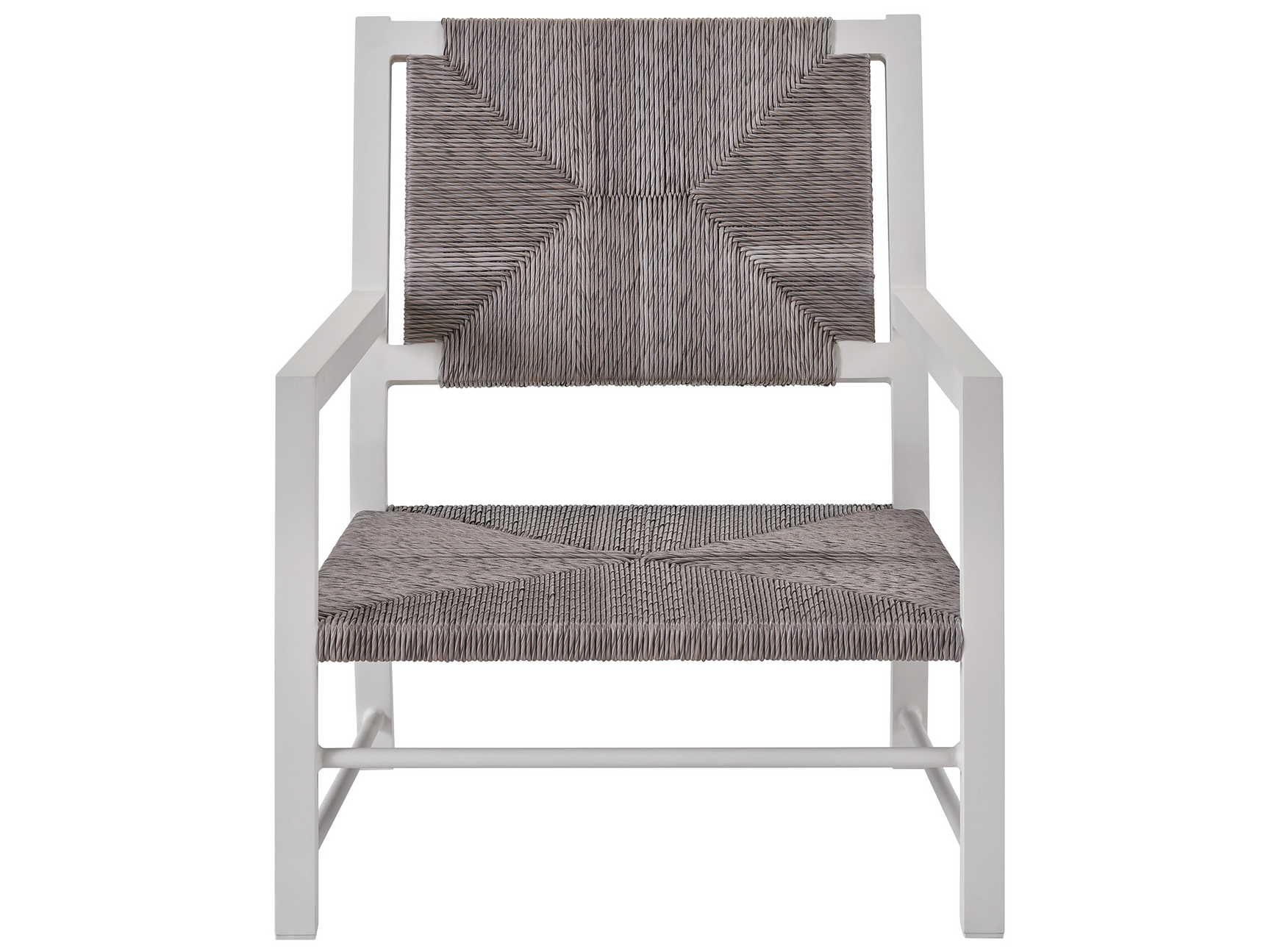 Tybee Chalk Aluminum/Greige Wicker Lounge Chair - Ornate Home