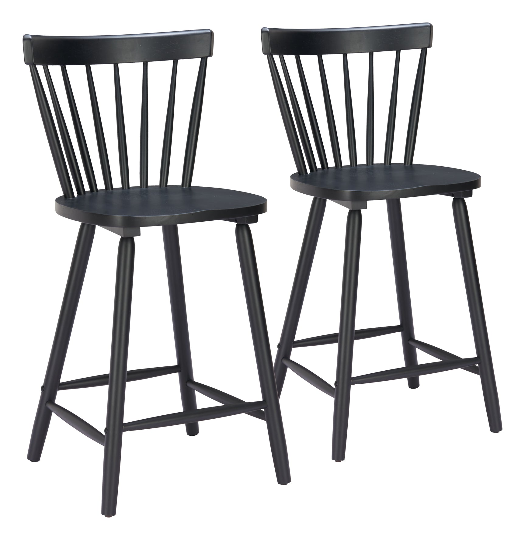 Tyce Black Counter Stool (Set of 2) - Ornate Home