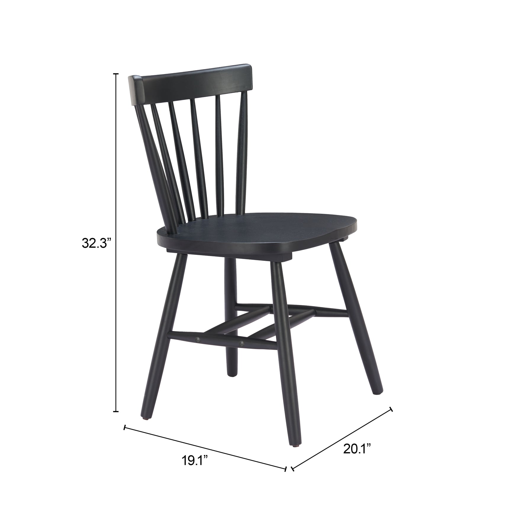 Tyce Black Dining Chair (Set of 2) - Ornate Home