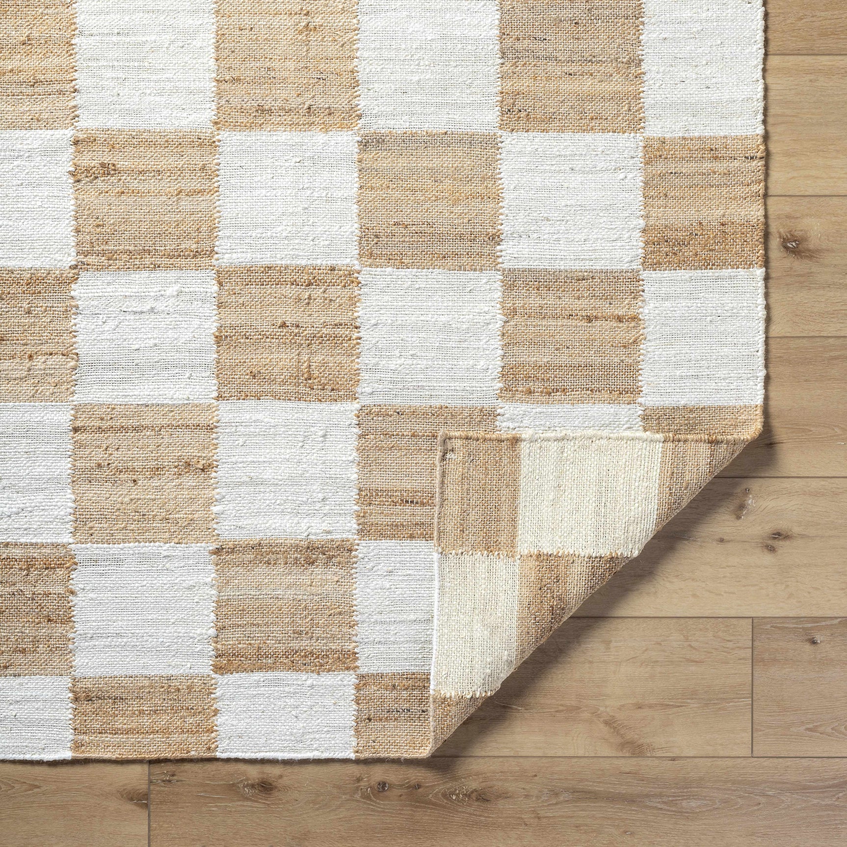 Tyhir Checkered Jute Rug - Ornate Home