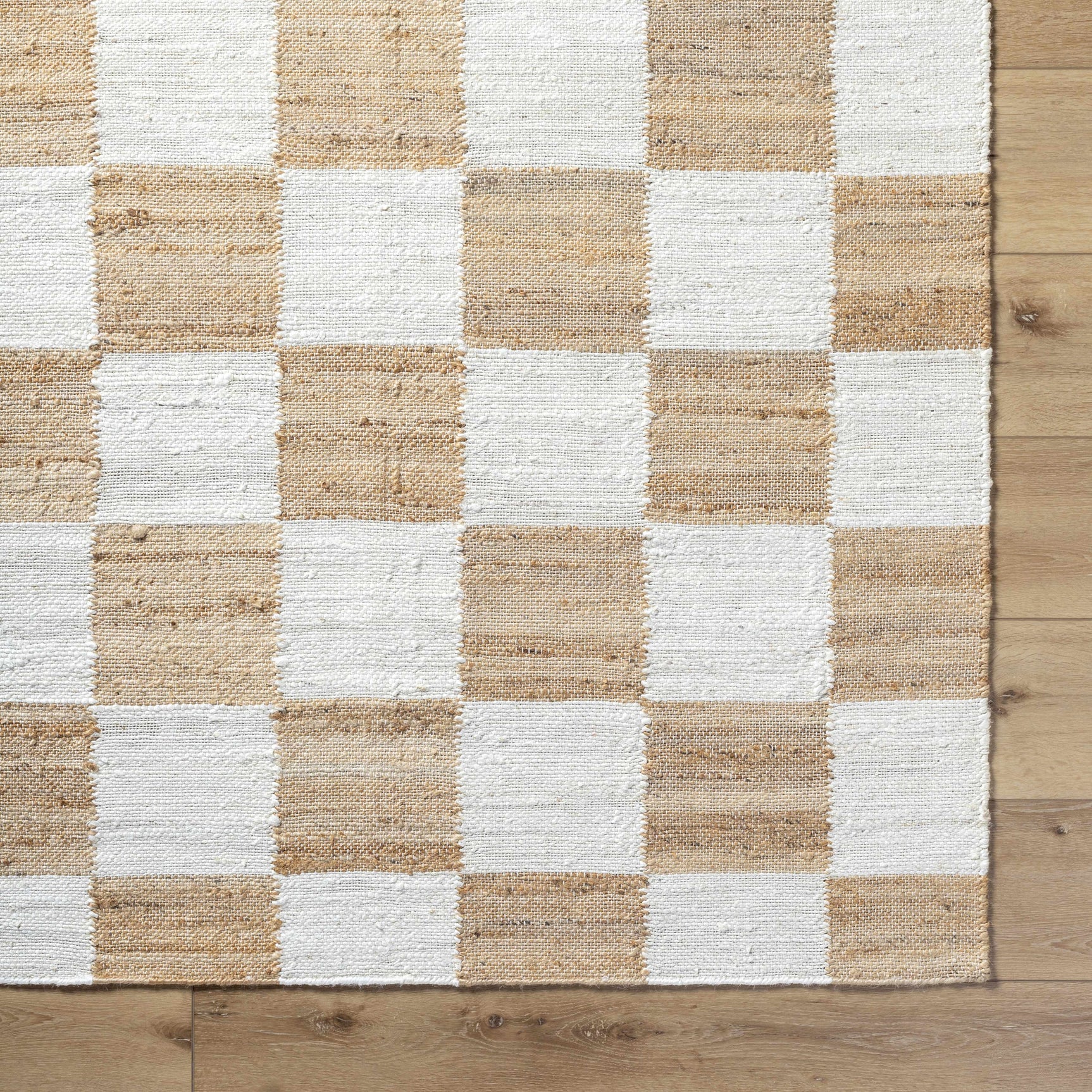 Tyhir Checkered Jute Rug - Ornate Home