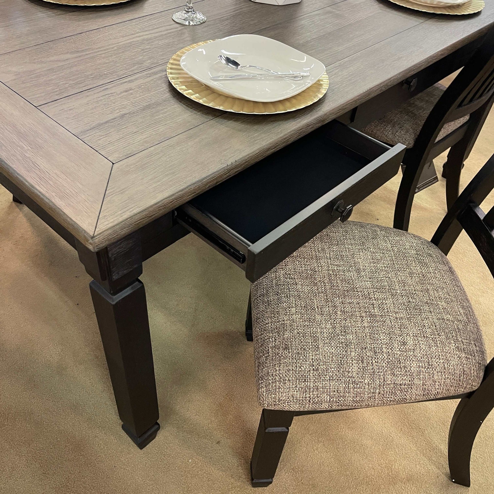 Tyler Creek Black & Gray Dining Room Set / 5pc - Ornate Home