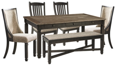 Tyler Creek Black/Gray Dining Table with 4 Chairs and Bench (Online Special Price) - Ornate Home
