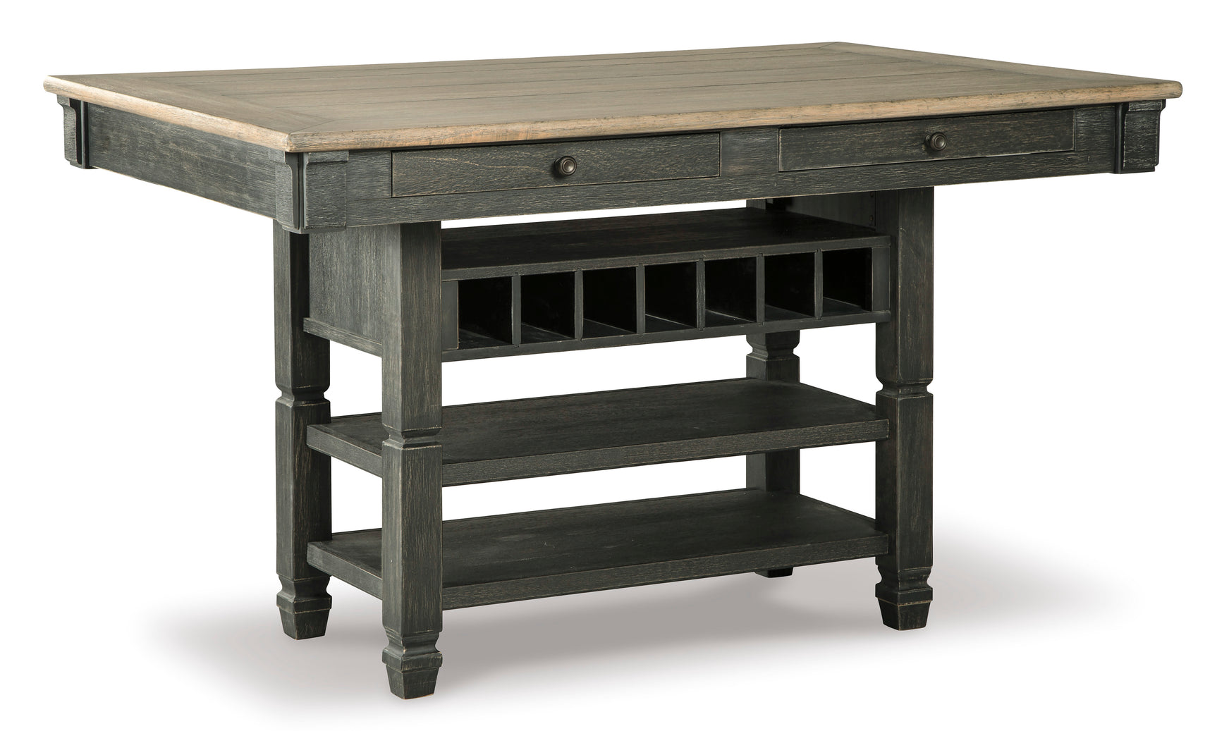 Tyler Creek Black/Grayish Brown Counter Height Dining Table and 4 Barstools with Server - Ornate Home