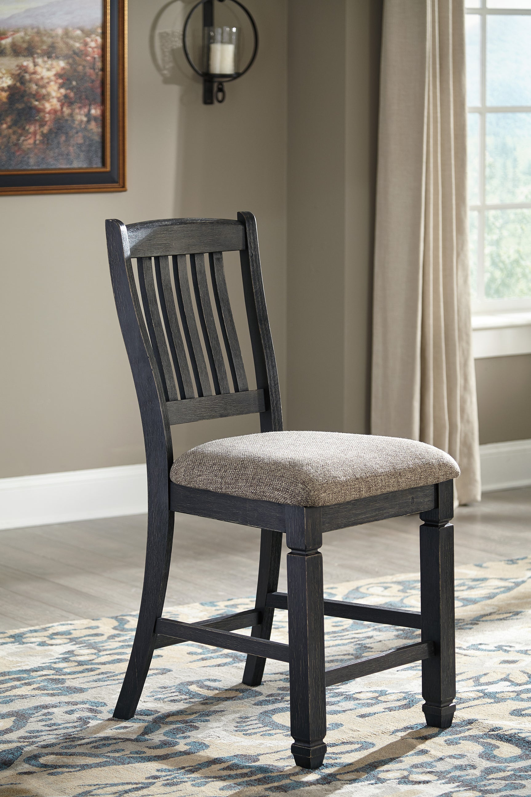 Tyler Creek Black/Grayish Brown Counter Height Dining Table and 4 Barstools with Server - Ornate Home