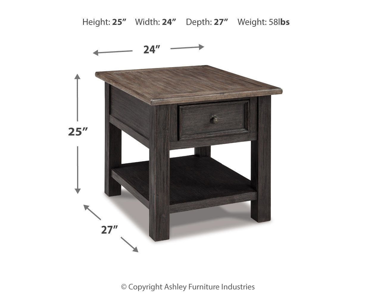 Tyler Creek Grayish Brown/Black Coffee Table and 2 End Tables (Online Special Price) - Ornate Home
