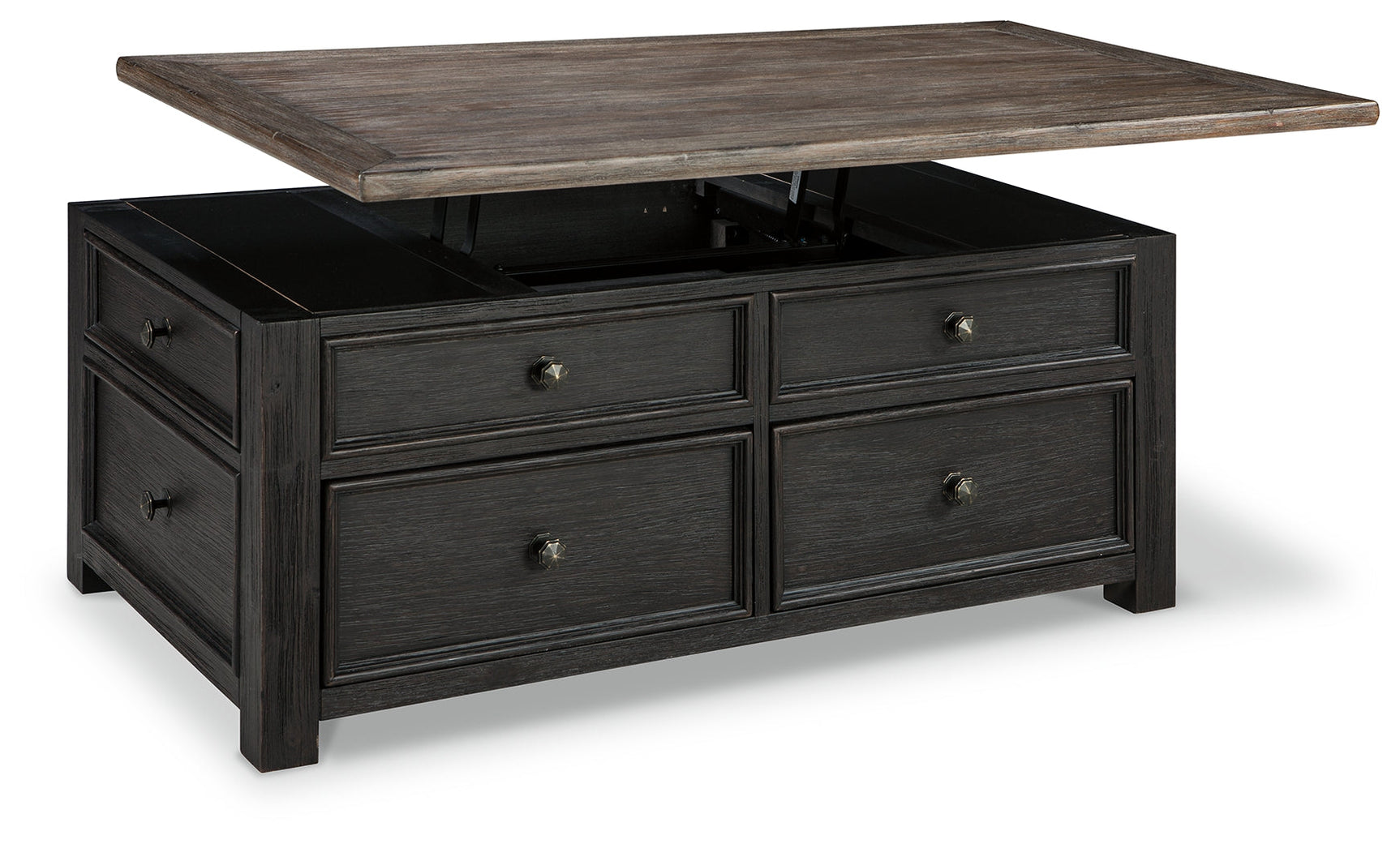 Tyler Creek Grayish Brown/Black Coffee Table and 2 End Tables with Console (Online Special Price) - Ornate Home