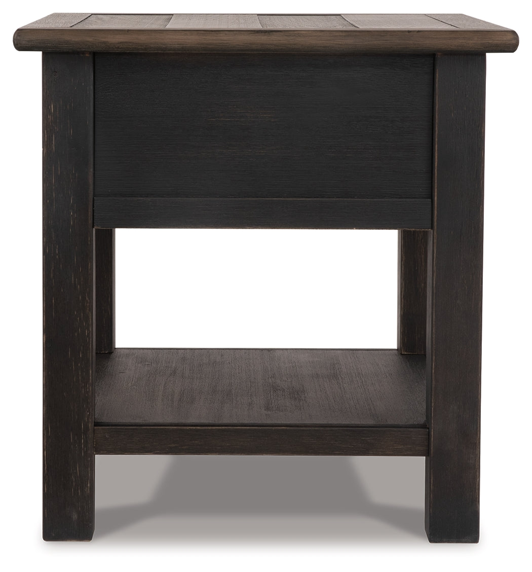 Tyler Creek Grayish Brown/Black Coffee Table and 2 End Tables with Console - Ornate Home