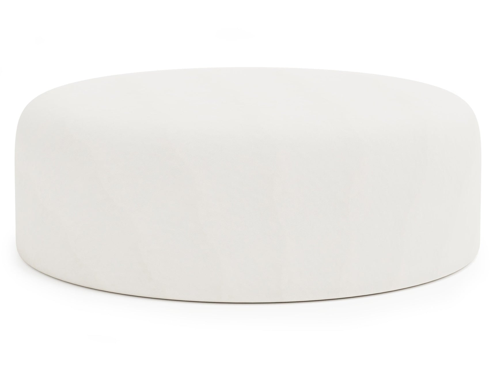 Tyre White/Cream Leather Ottoman - Ornate Home