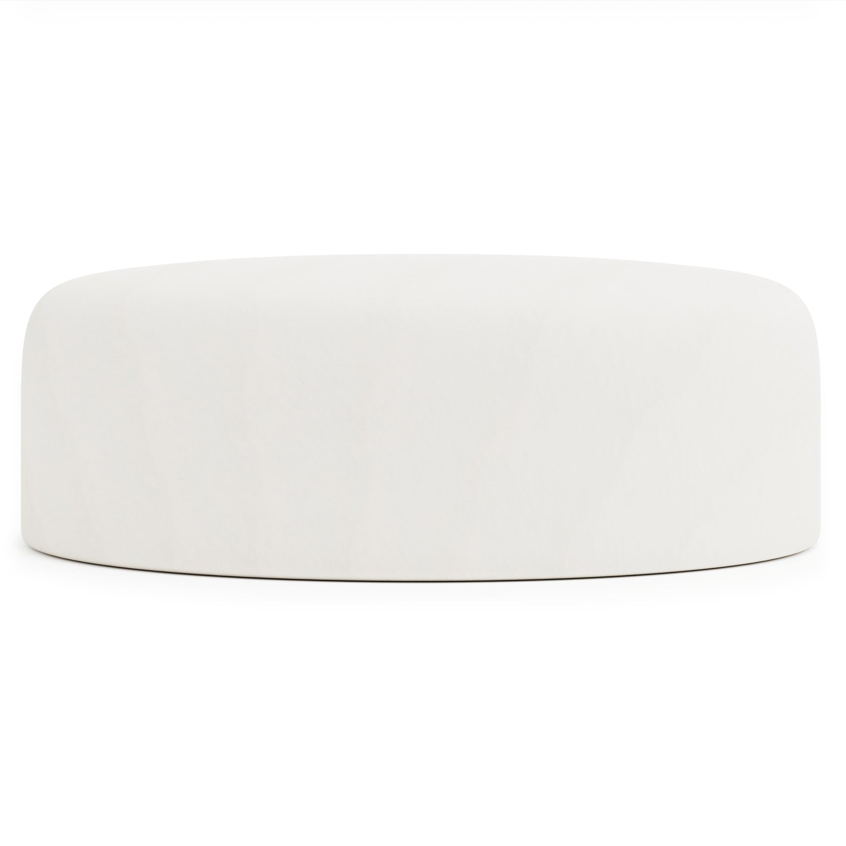 Tyre White/Cream Leather Ottoman - Ornate Home