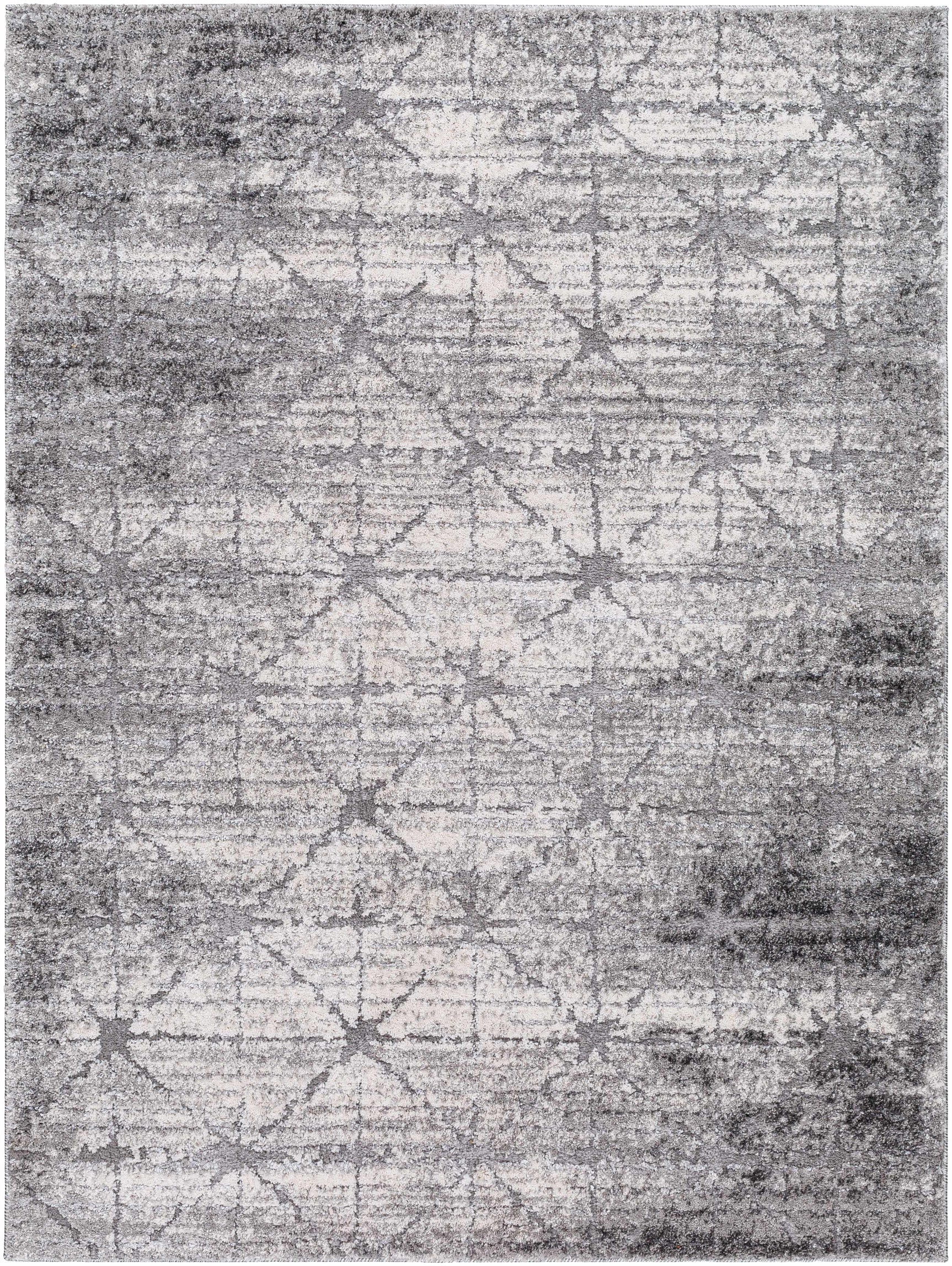 Tyree Distressed Gray Trellis Area Rug - Ornate Home