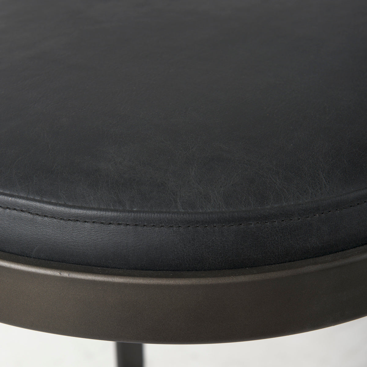 Tyson Black Leather with Metal Frame Bar Stool - Ornate Home