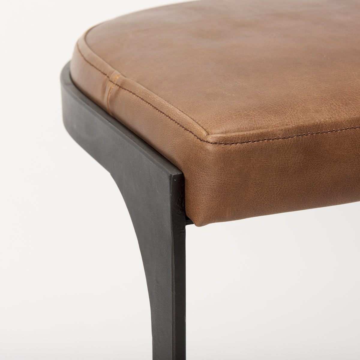 Tyson Brown Leather with Metal Frame Counter Stool - Ornate Home