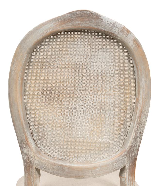 Colonial Grey Oval Cane Back Side Chair (Set of 2)