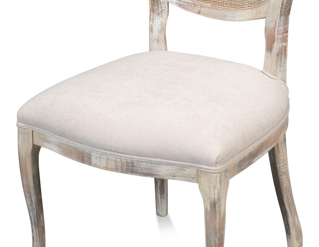 Colonial Grey Oval Cane Back Side Chair (Set of 2)