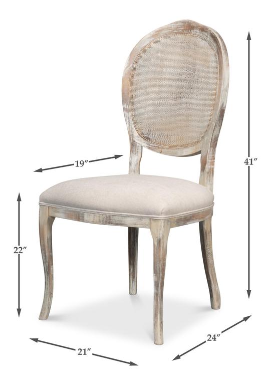 Colonial Grey Oval Cane Back Side Chair (Set of 2)