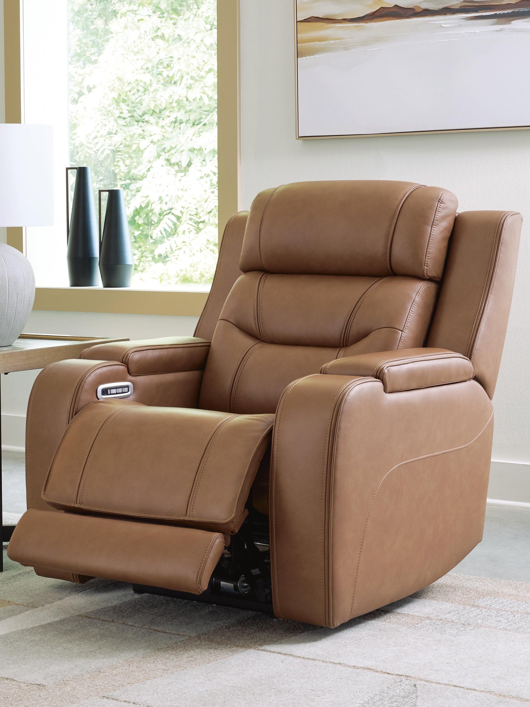 Dreamer Caramel Power Recliner with Audio Seating