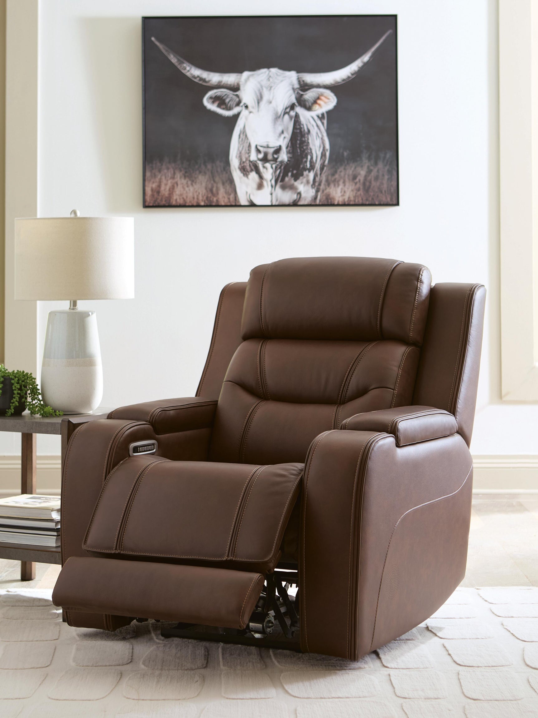 Dreamer Brown Power Recliner with Audio Seating