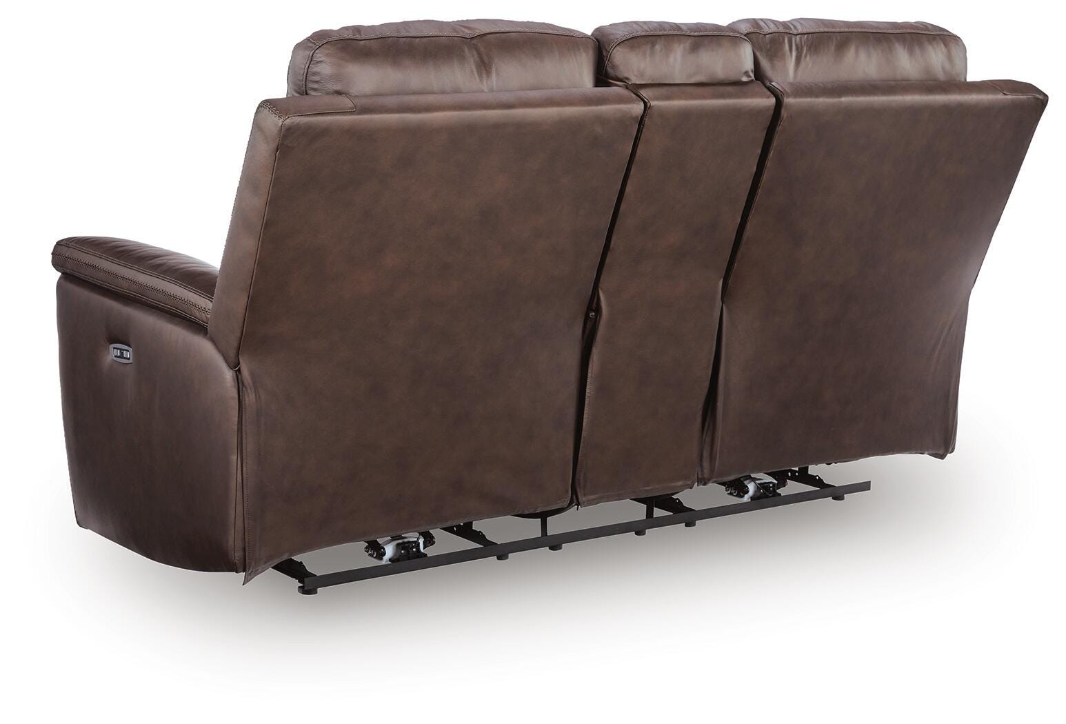 Beryton Espresso Power Reclining Loveseat with Console