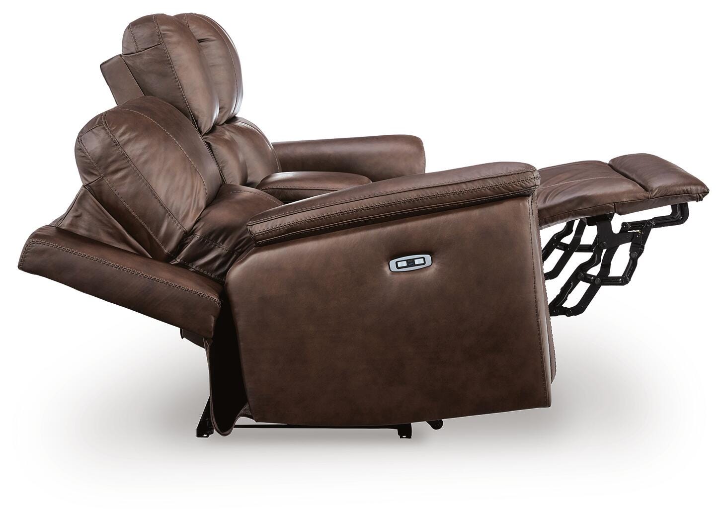 Beryton Espresso Power Reclining Loveseat with Console