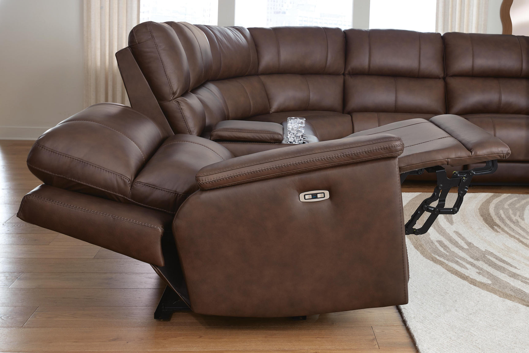 Beryton Espresso 6-Piece Power Reclining Sectional