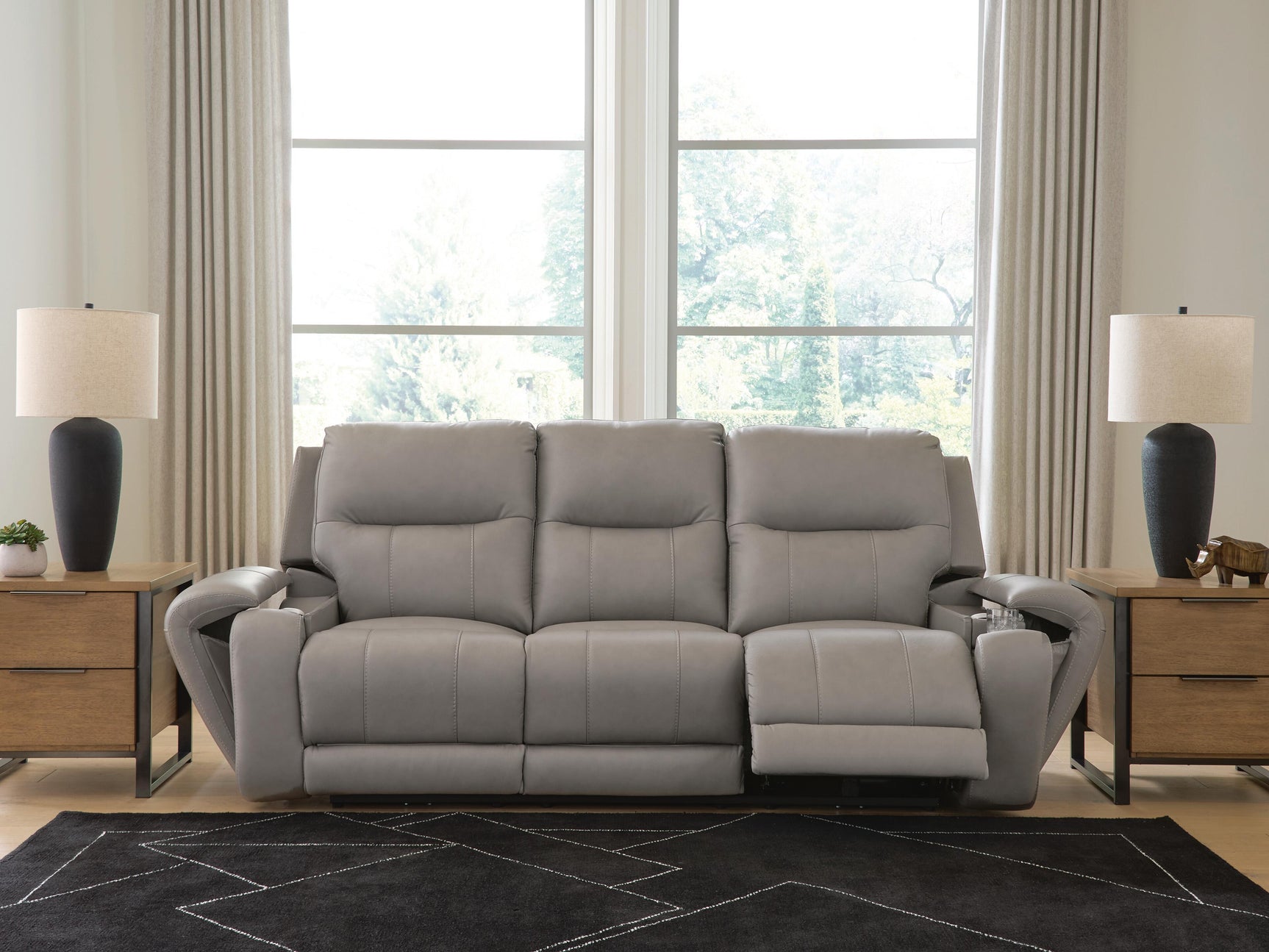 Real Moments Ash Power Reclining Sofa with Audio Seating