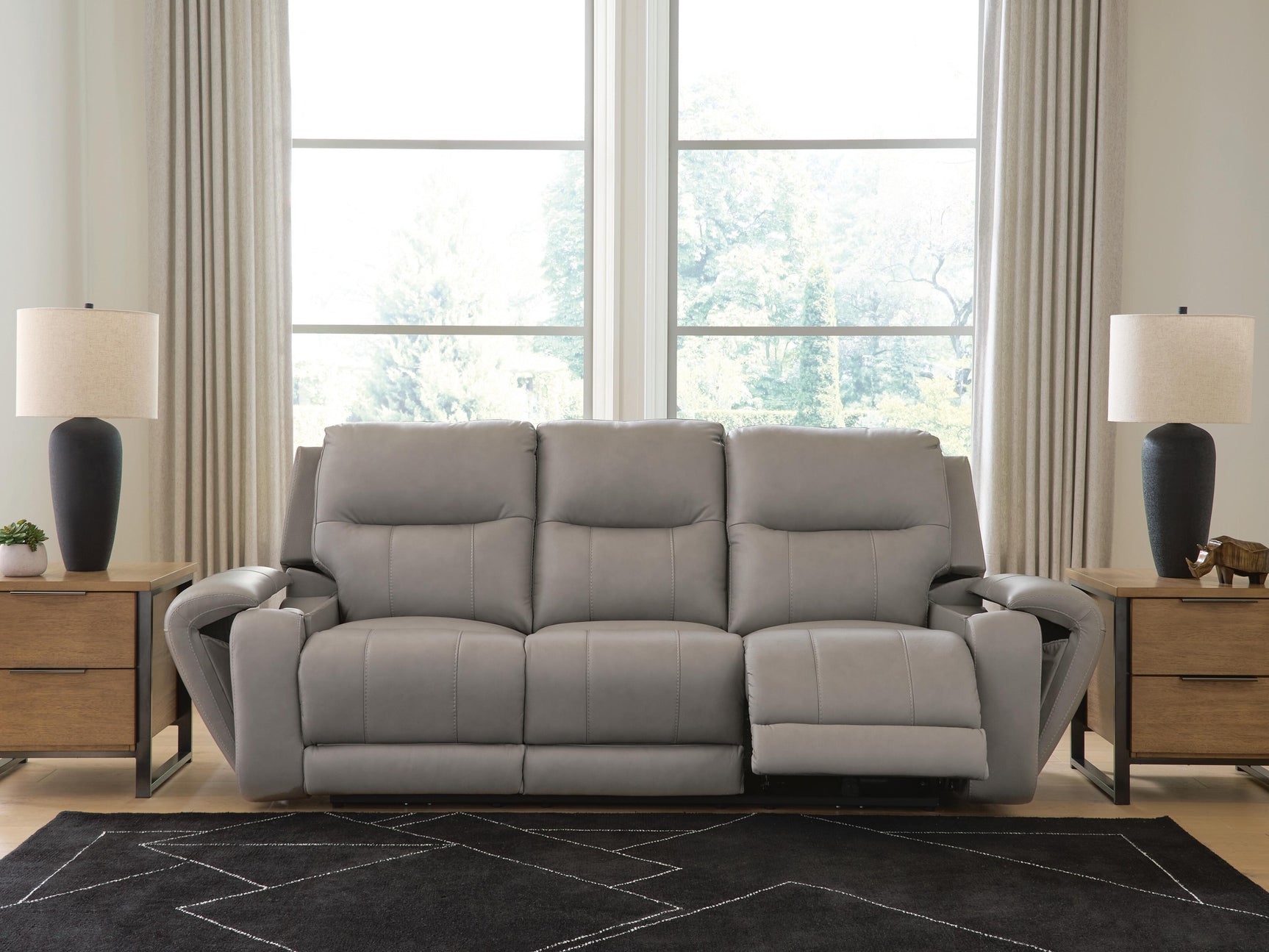 Real Moments Ash Power Reclining Sofa with Audio Seating