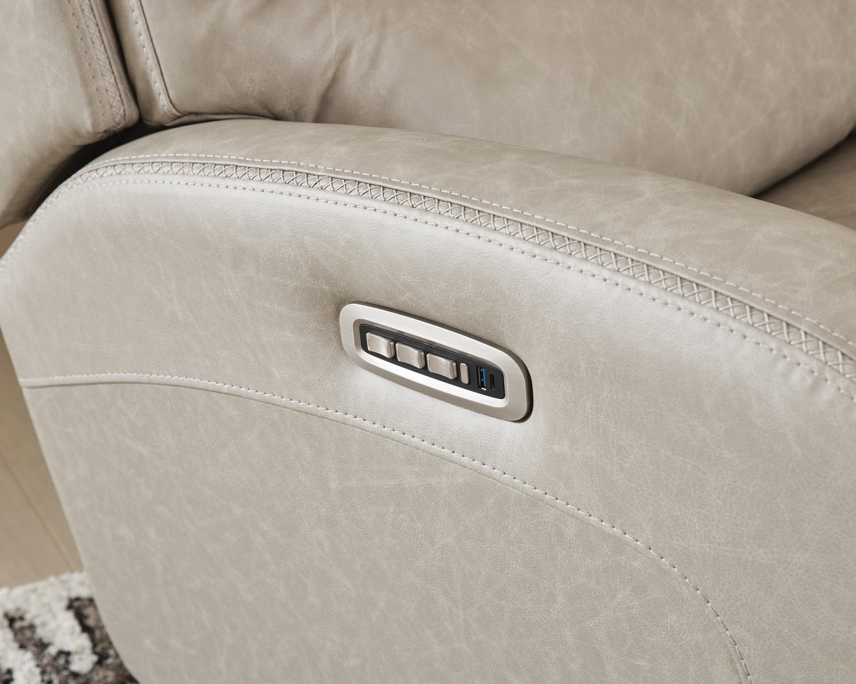 Motion-Max Stonewash Swivel Glider Power Recliner