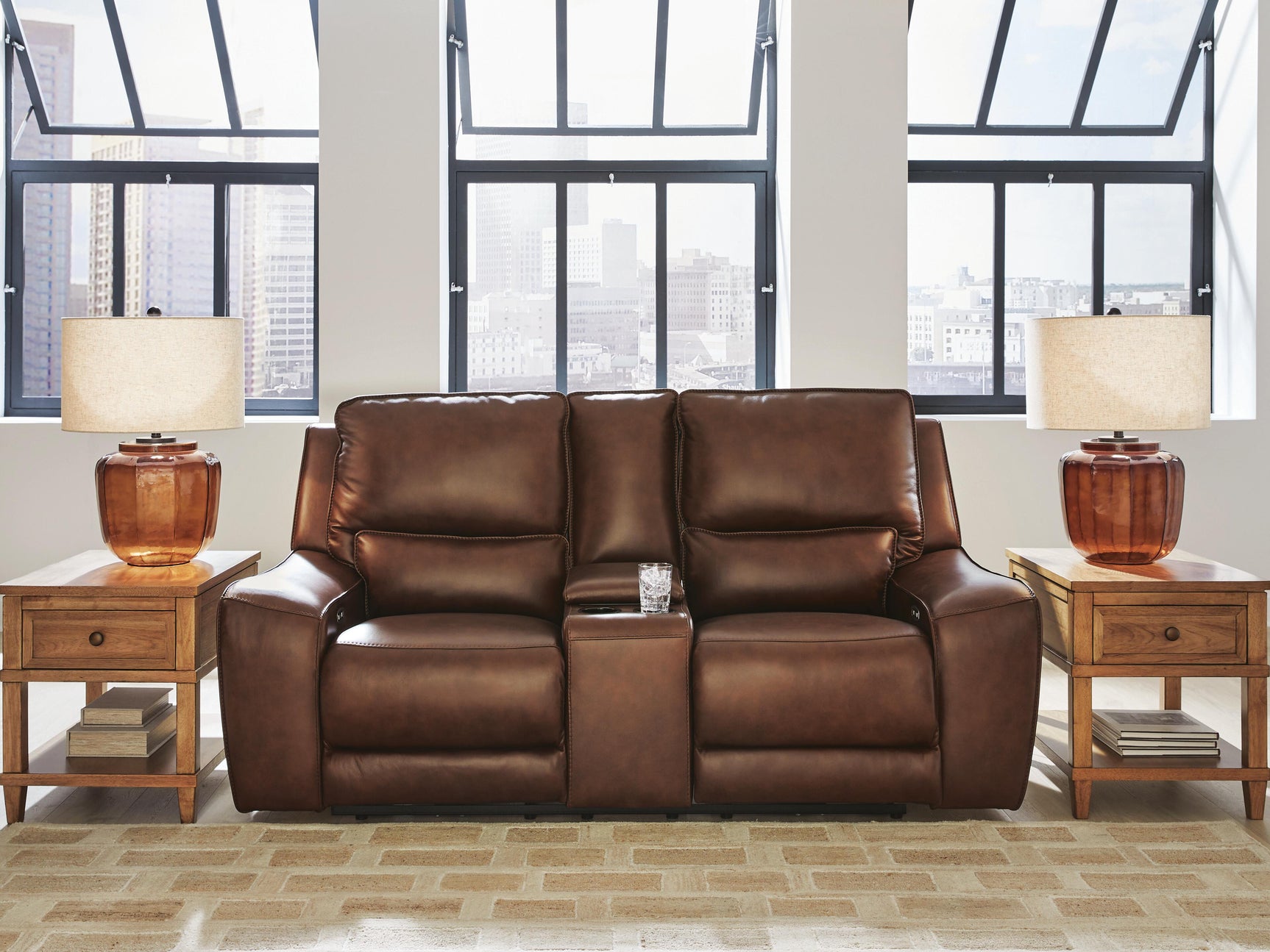 Silverbrooke Canyon Power Reclining Loveseat with Console