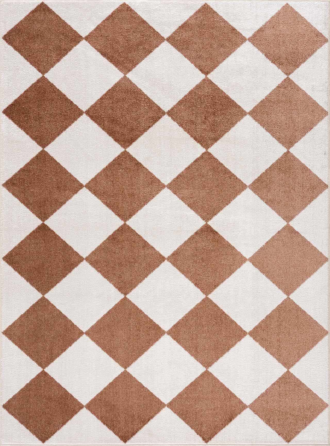 Ulric Chestnut Diamond Washable Area Rug - Ornate Home