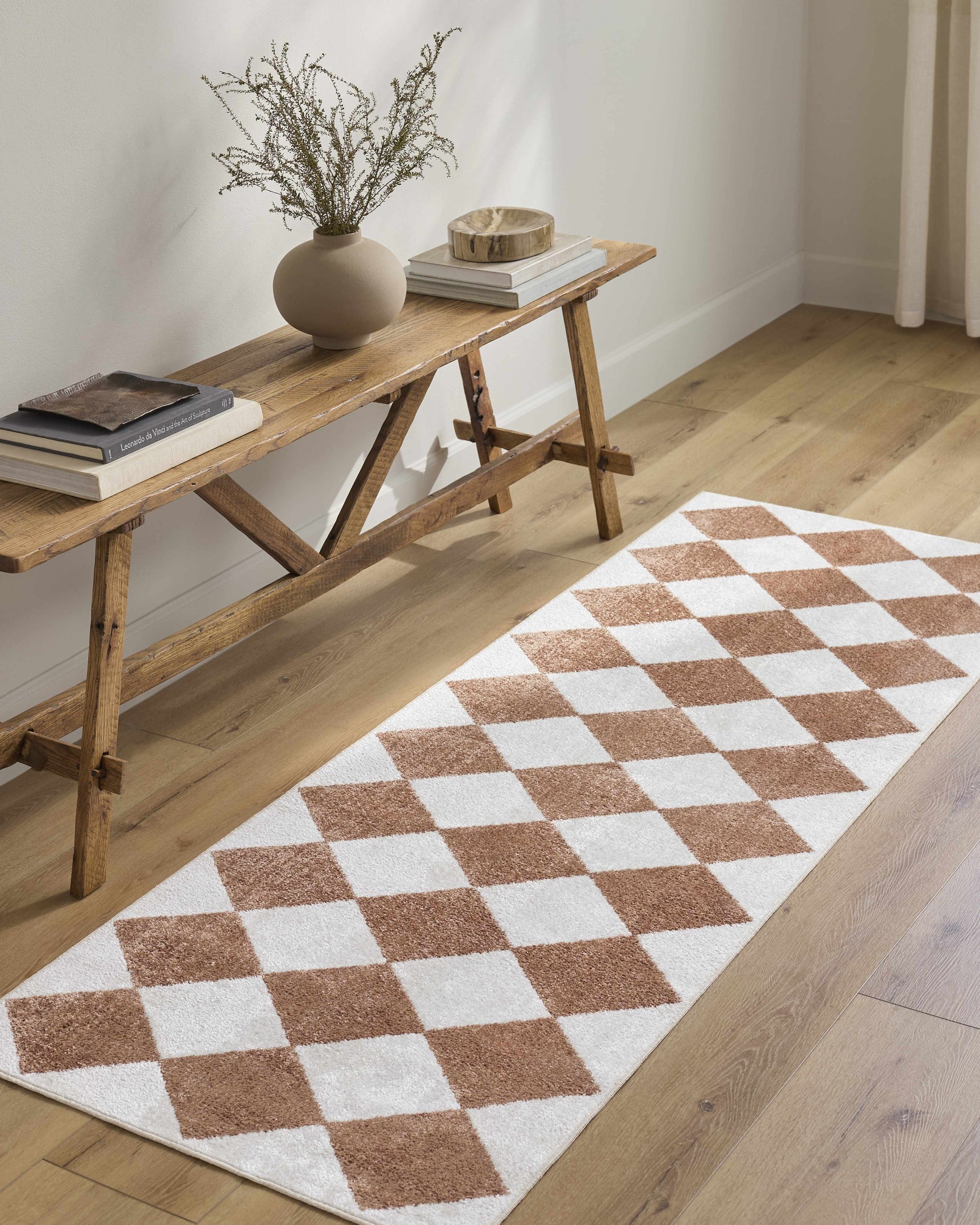 Ulric Chestnut Diamond Washable Area Rug - Ornate Home