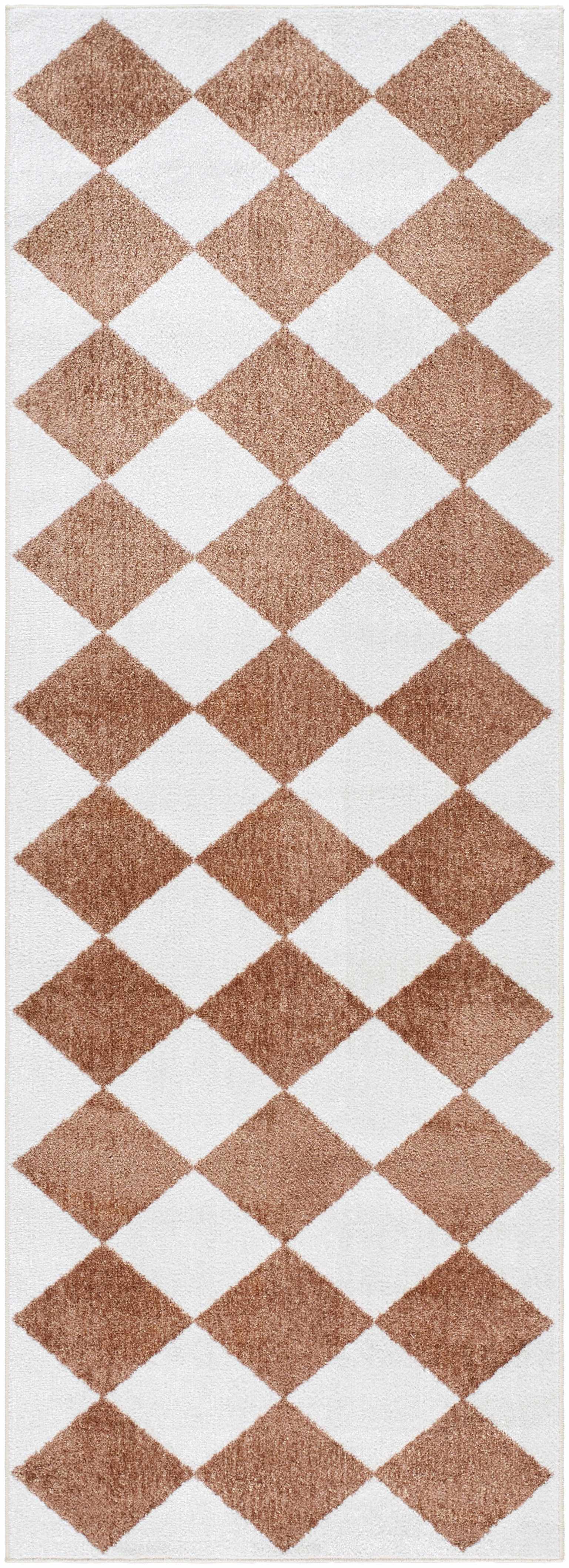 Ulric Chestnut Diamond Washable Area Rug - Ornate Home