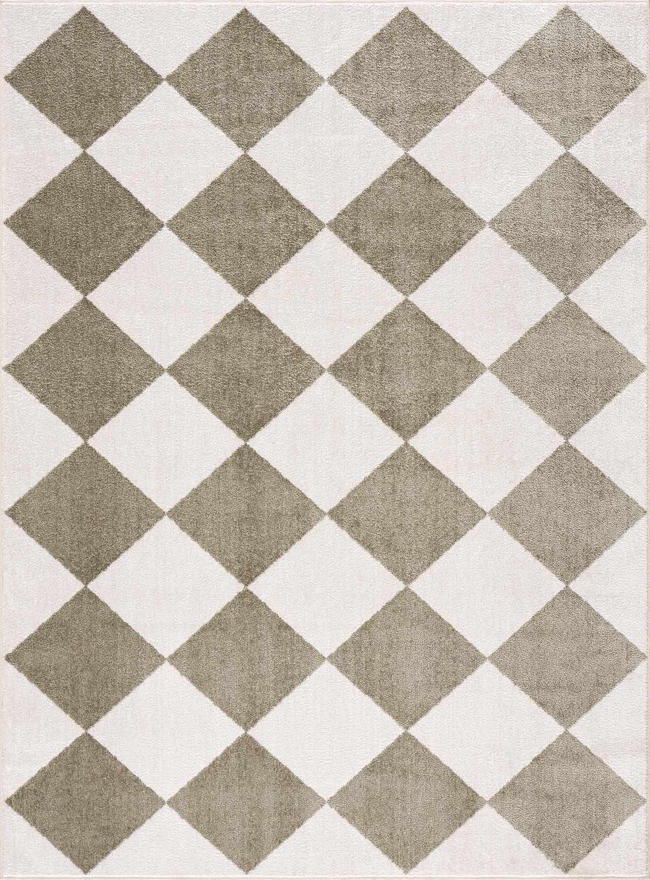 Ulric Green Diamond Washable Area Rug - Ornate Home