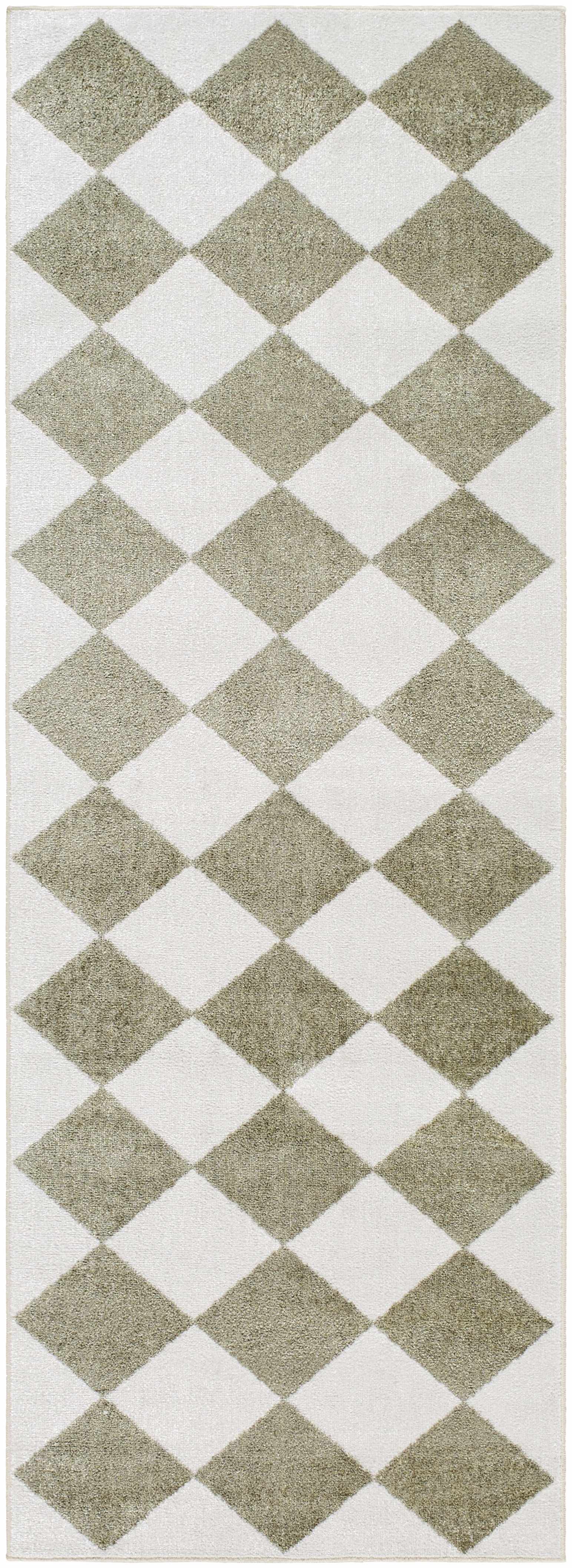 Ulric Green Diamond Washable Area Rug - Ornate Home