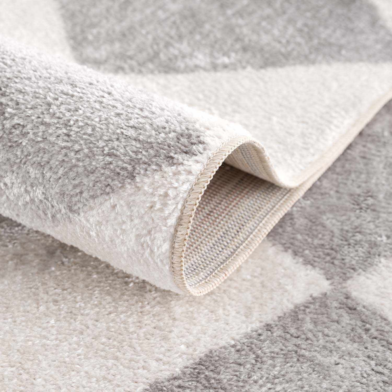 Ulric Light Gray Diamond Washable Area Rug - Ornate Home